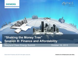 “Shaking the Money Tree” Session B: Finance and Affordability