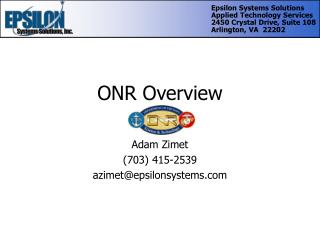 ONR Overview