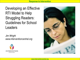 Developing an Effective RTI Literacy Model: Workshop Agenda