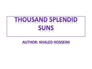 THOUSAND SPLENDID SUNS