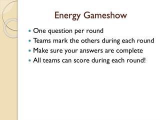 Energy Gameshow