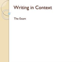 Writing in Context