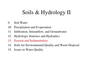 Soils & Hydrology II