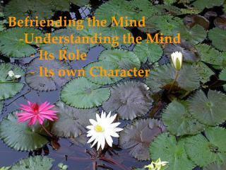 Befriending the Mind Understanding the Mind Its Role Its own Character