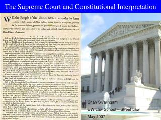 The Supreme Court and Constitutional Interpretation