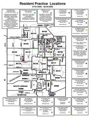 Resident Practice Locations 07/01/2008 – 06/30/2009