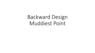 Backward Design Muddiest Point