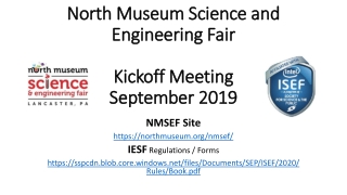 North Museum Science and Engineering Fair Kickoff Meeting September 2019