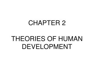 CHAPTER 2 THEORIES OF HUMAN DEVELOPMENT