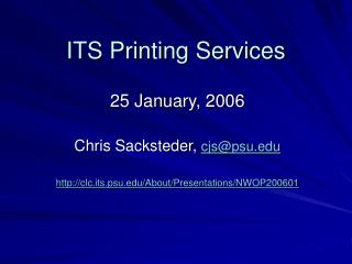 ITS Printing Services