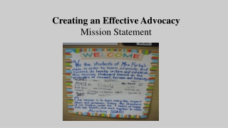 Creating an Effective Advocacy Mission Statement