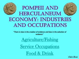 Pompeii and Herculaneum Economy: Industries and Occupations