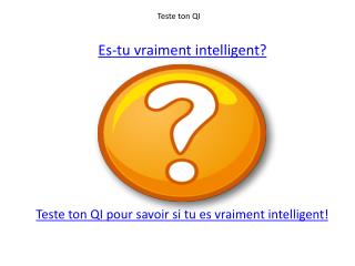 Teste ton QI