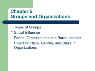 Chapter 5 Groups and Organizations