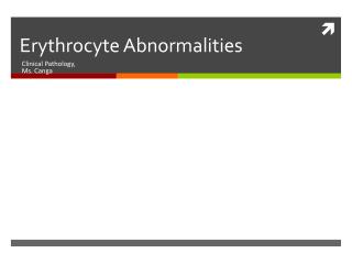 Erythrocyte Abnormalities