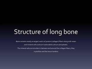 Structure of long bone