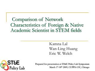 Comparison of Network Characteristics of Foreign & Native Academic Scientist in STEM fields