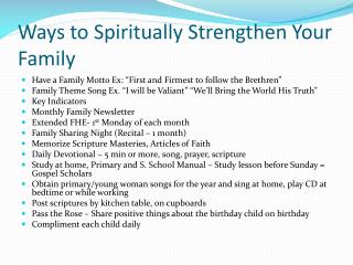 Ways to Spiritually Strengthen Your Family