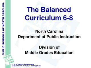 The Balanced Curriculum 6-8