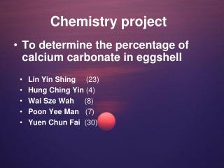 Chemistry project