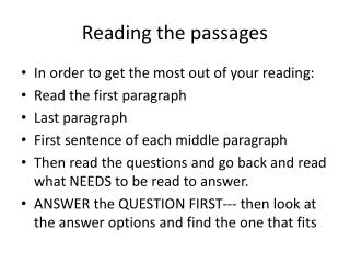 Reading the passages
