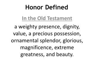 Honor Defined