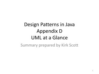 Design Patterns in Java Appendix D UML at a Glance