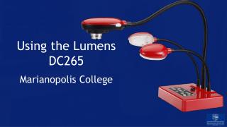 Using the Lumens DC265
