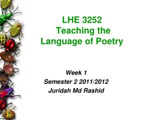 LHE 3252 Teaching the Language of Poetry