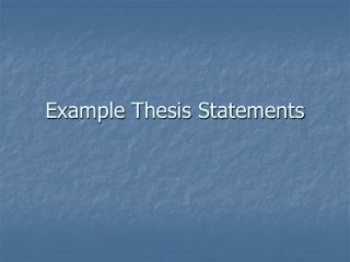 Example Thesis Statements