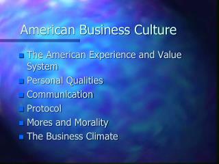 American Business Culture