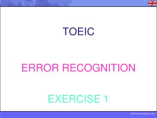 TOEIC ERROR RECOGNITION EXERCISE 1