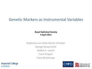 Genetic Markers as Instrumental Variables