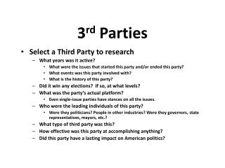 3 rd Parties
