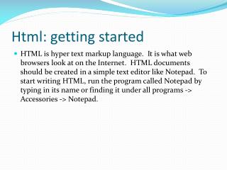 Html: getting started