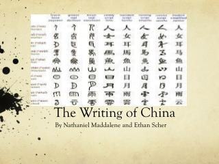 The Writing o f China