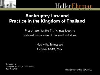 Bankruptcy Law and Practice in the Kingdom of Thailand