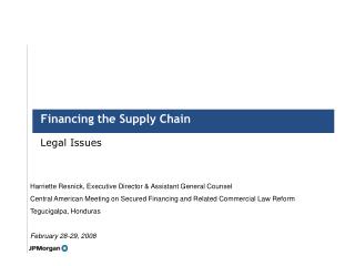 Financing the Supply Chain