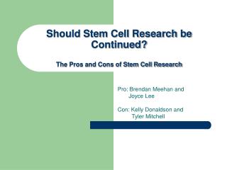 Should Stem Cell Research be Continued? The Pros and Cons of Stem Cell Research