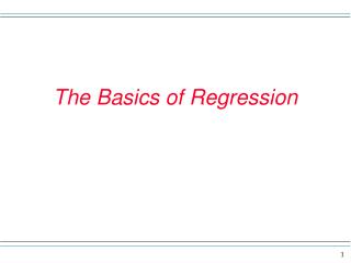 The Basics of Regression