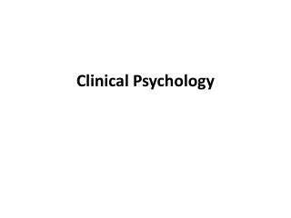 Clinical Psychology