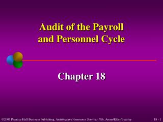 Audit of the Payroll and Personnel Cycle