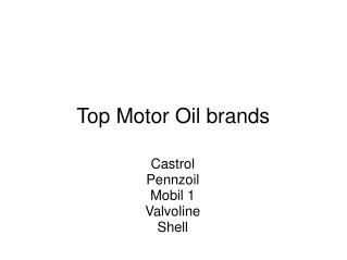 Motor oil brands