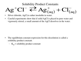 Solubility Product Constants