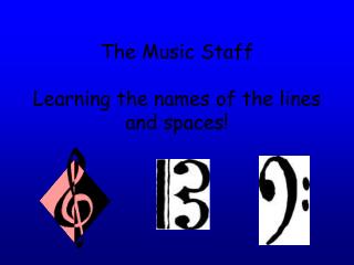 The Music Staff Learning the names of the lines and spaces!
