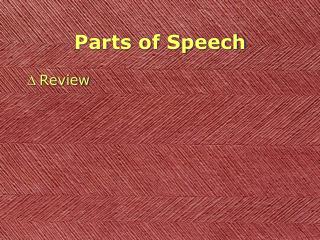 Parts of Speech