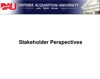 Stakeholder Perspectives