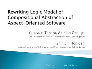 Rewriting Logic Model of Compositional Abstraction of Aspect-Oriented Software