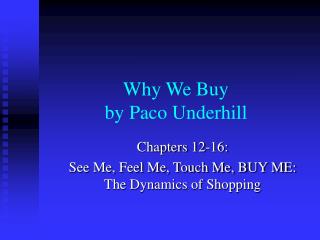 Why We Buy by Paco Underhill