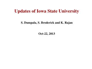 Updates of Iowa State University